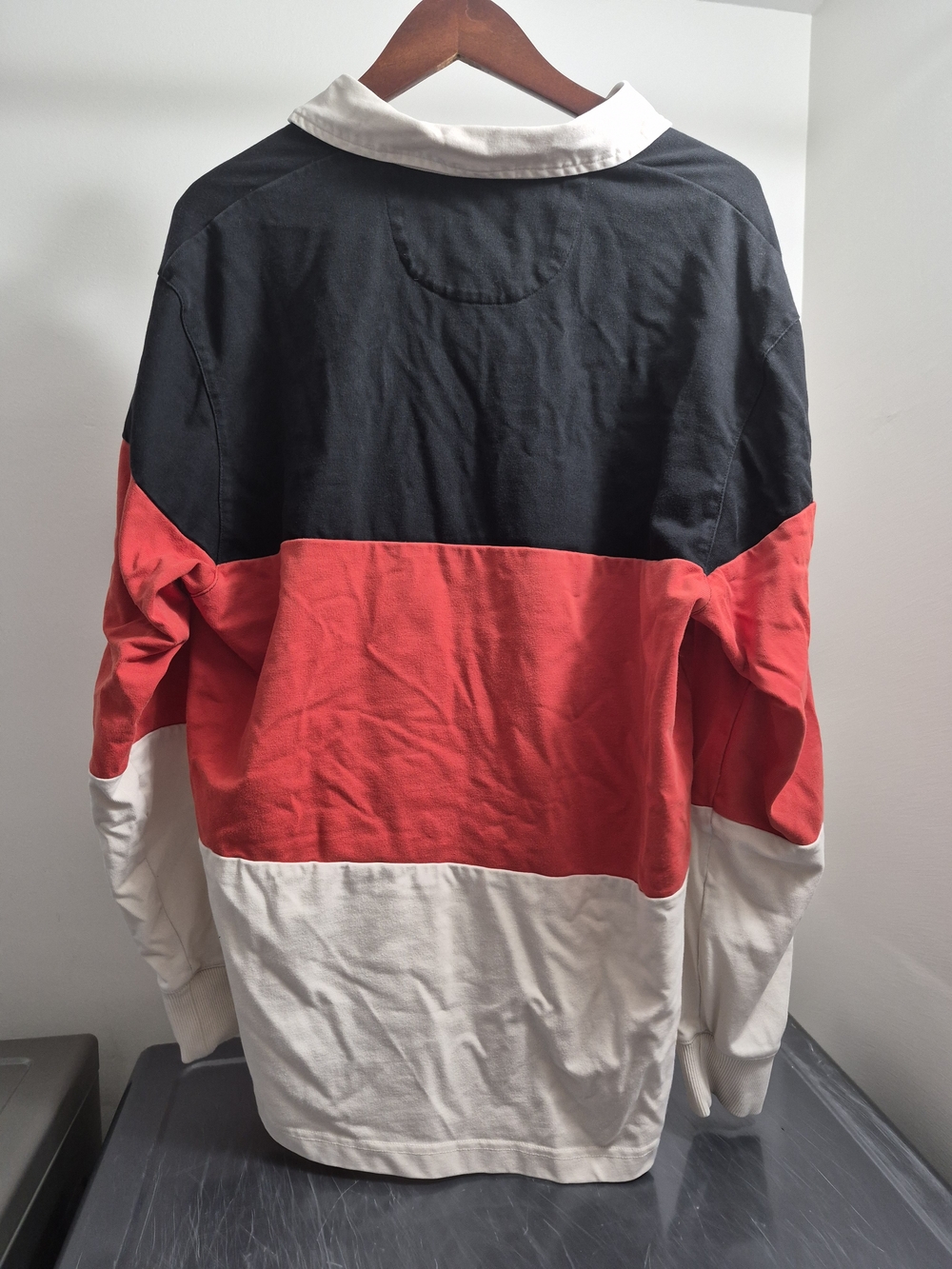 Simons Black, Red & White Colorblock Rugby Polo - Picture 8 of 8